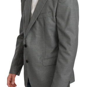 Dolce &amp; Gabbana Elegante blazer gris de corte slim con estampado de fantasía