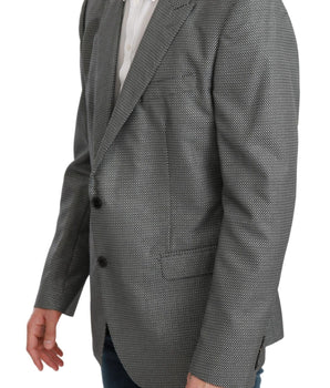 Dolce & Gabbana Elegant Gray Fantasy Pattern Slim Fit Blazer Dolce & Gabbana 