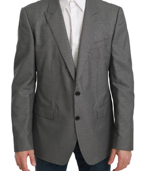 Dolce & Gabbana Elegant Gray Fantasy Pattern Slim Fit Blazer Dolce & Gabbana 