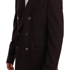 Dolce &amp; Gabbana Elegant Bordeaux Taormina Cashmere Blazer