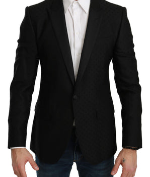 Dolce & Gabbana Elegant Black Polka Dotted Wool Blend Blazer Dolce & Gabbana 