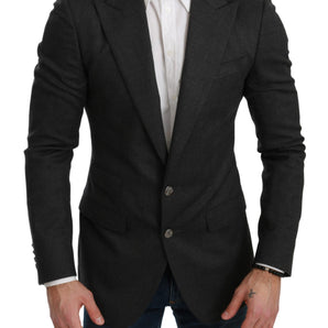 Dolce & Gabbana Elegant Gray Slim Fit Formal Blazer