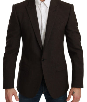 Dolce & Gabbana Elegant Brown Virgin Wool Martini Blazer Dolce & Gabbana 