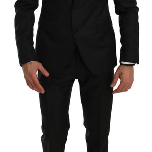 Dolce &amp; Gabbana Elegant Black Crystal-Embellished Two-Piece Suit