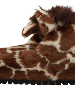 Dolce & Gabbana Elegant Giraffe Pattern Slides for Sophisticated Comfort Dolce & Gabbana 