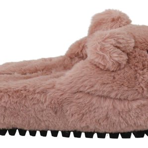 Dolce & Gabbana Chic Pink Bear House Slippers by D&G Dolce & Gabbana 