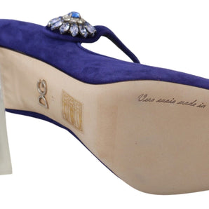 Dolce & Gabbana Elegant Purple Suede Mary Janes Pumps Dolce & Gabbana 