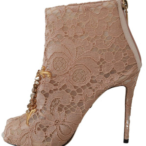 Dolce & Gabbana Elegant Lace Stilettos with Crystal Accents Dolce & Gabbana 