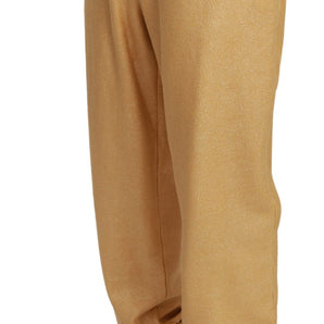 Dolce &amp; Gabbana Elegant Gold Motif Sweatpants