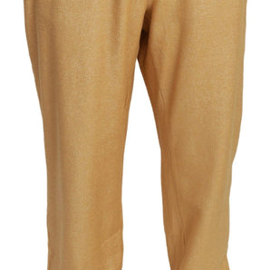 Dolce &amp; Gabbana Elegant Gold Motif Sweatpants