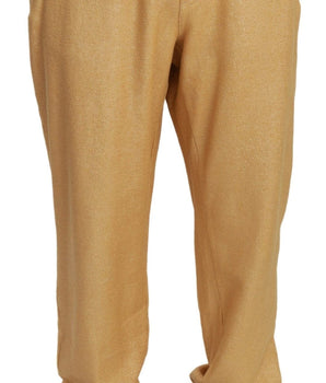 Dolce & Gabbana Elegant Gold Motif Sweatpants Dolce & Gabbana 