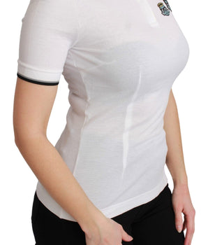 Dolce & Gabbana White Cotton Polo #dgfamily T-shirt Dolce & Gabbana 