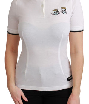 Dolce & Gabbana White Cotton Polo #dgfamily T-shirt Dolce & Gabbana 