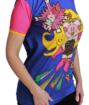 Dolce & Gabbana Purple PIG SUPERGIRL Top Cotton T-shirt Dolce & Gabbana 