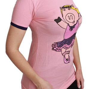 Dolce &amp; Gabbana Pink Crewneck Year of the Pig T-Shirt