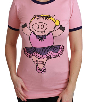 Dolce & Gabbana Pink YEAR OF THE PIG Top Cotton T-shirt Dolce & Gabbana 