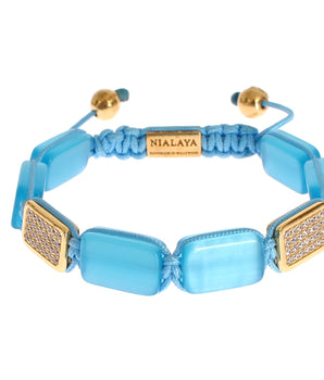 Nialaya CZ Opal 18K Gold 925 Bracelet