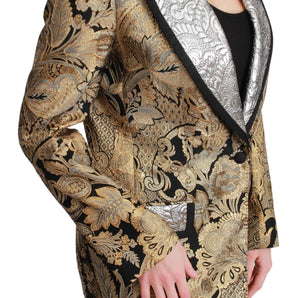 Dolce & Gabbana Elegant Gold Floral Jacquard Blazer