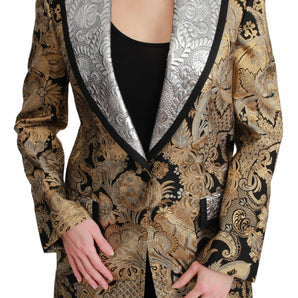 Dolce & Gabbana Elegant Gold Floral Jacquard Blazer