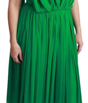 Dolce & Gabbana Elegant Sleeveless Pleated Silk Maxi Dress Dolce & Gabbana 