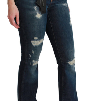 Dolce & Gabbana Blue Denim Cotton Stretch Flared Jeans Dolce & Gabbana 