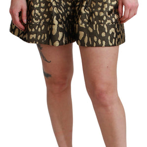 Dolce &amp; Gabbana High Waist Black &amp; Gold Luxe Shorts