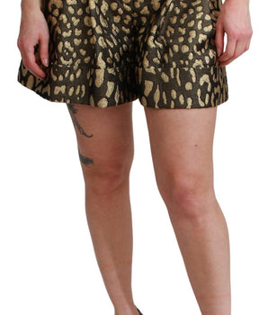 Dolce & Gabbana Black Gold High Waist Mini Cotton Shorts Dolce & Gabbana 