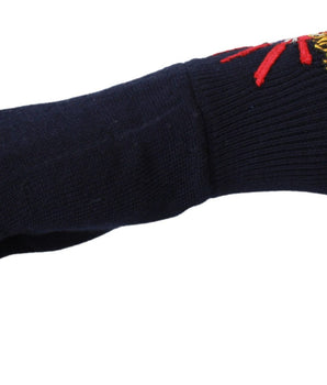 Dolce &amp; Gabbana Blue #DGLovesLondon Embroidered Wool Gloves