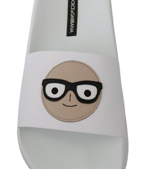 Dolce & Gabbana Chic White Slide Sandals - Luxury Summer Footwear Dolce & Gabbana 