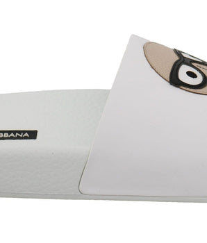 Dolce & Gabbana Chic White Slide Sandals - Luxury Summer Footwear Dolce & Gabbana 