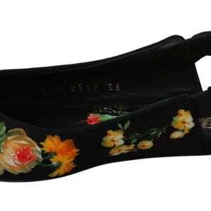 Dolce &amp; Gabbana Elegantes zapatos planos florales adornados con cristales