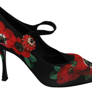 Dolce & Gabbana Floral Mary Janes Pumps with Crystal Detail Dolce & Gabbana 