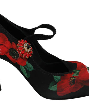 Dolce & Gabbana Floral Mary Janes Pumps with Crystal Detail Dolce & Gabbana 