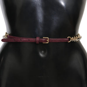 Dolce &amp; Gabbana Crystal Studded Waist Belt in Purple