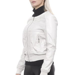 19V69 Italia Chic Chaqueta de piel sintética perforada beige