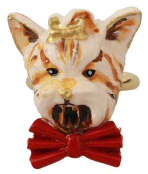 Dolce & Gabbana Chic Canine Gold-Tone Statement Ring Dolce & Gabbana 