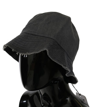 Costume National Black Washed Wide Brim Outdoor Bucket Hat