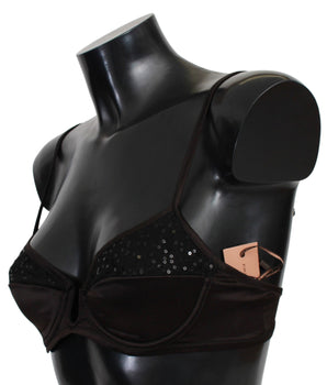 Ermanno Scervino Sujetador balconette marrón con lentejuelas