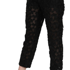 Dolce &amp; Gabbana Elegant Straight Cropped Lace Trousers