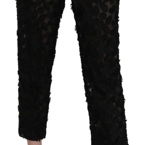 Dolce &amp; Gabbana Elegant Straight Cropped Lace Trousers