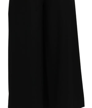 Dolce & Gabbana Black High Waist Wide Leg Cropped Pants