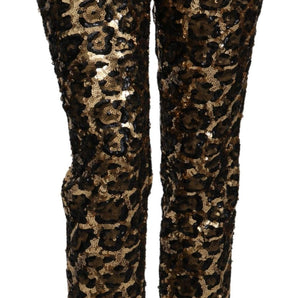 Dolce &amp; Gabbana Elegant High Waist Skinny Sequined Pants