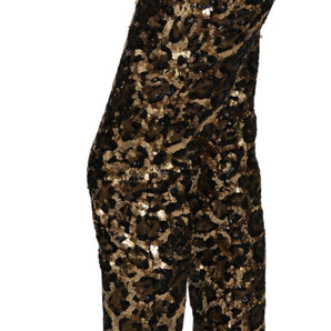 Dolce &amp; Gabbana Elegant High Waist Skinny Sequined Pants