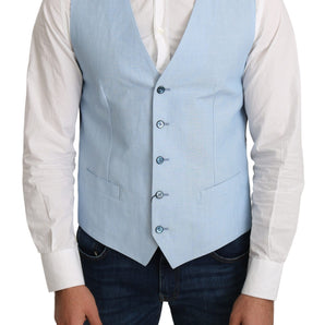 Dolce &amp; Gabbana Elegant Azure Men's Formal Vest