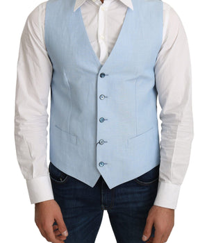 Dolce & Gabbana Elegant Azure Men's Formal Vest Dolce & Gabbana 