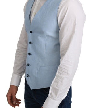 Dolce & Gabbana Elegant Azure Men's Formal Vest Dolce & Gabbana 