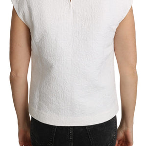 Dolce & Gabbana Elegant White Cotton Blend Blouse