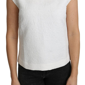 Dolce &amp; Gabbana Elegant White Cotton Blend Blouse