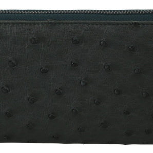 Dolce & Gabbana Exquisite Green Ostrich Leather Continental Wallet Dolce & Gabbana 