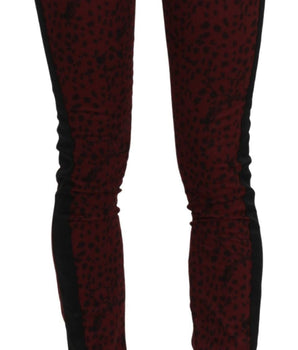 Costume National Dark Red Mid Waist Slim Fit Cotton Jeans Costume National 